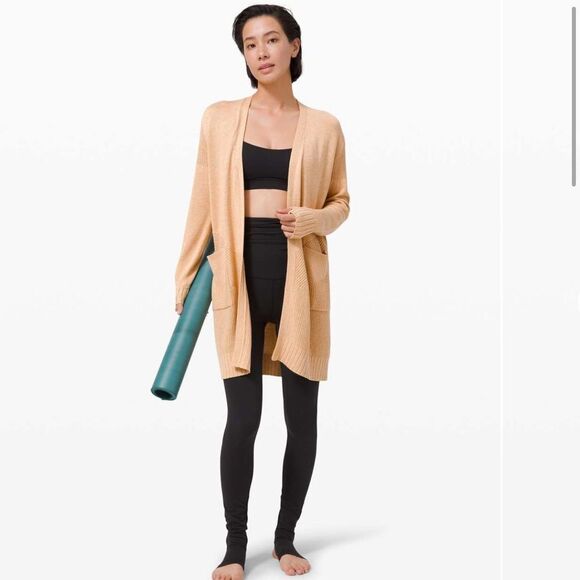 NWT New LULULEMON Sincerely Yours Wrap Sweater Heathered Ivory Peach Beige Tan S - Picture 2 of 6